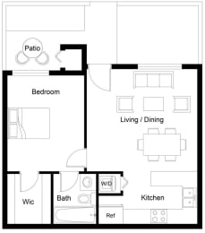 1 bed, 1 bath, 700 sqft, $1,455