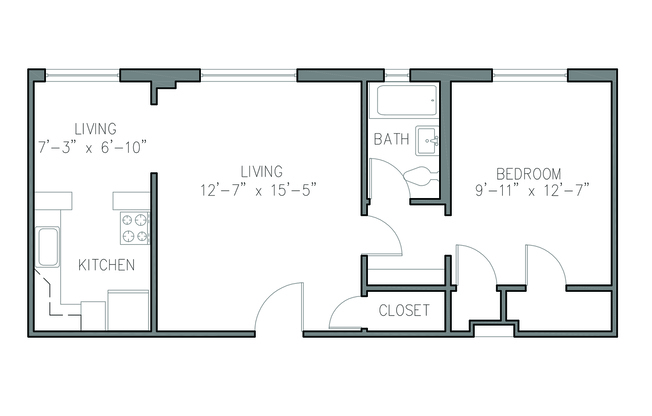 1 bed, 1 bath, 550 sqft, $1,425, Unit 602