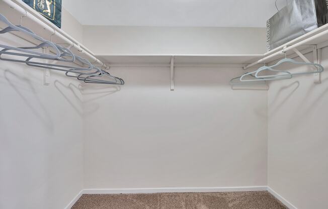 our apartments have a walk in closet with plenty of room to move around