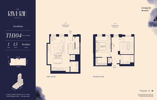 1 bed, 1.5 baths, $8,080, Unit TH104