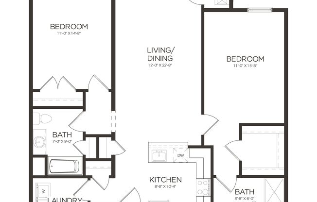 2 beds, 2 baths, 1,177 sqft, $2,925