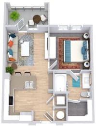 1 bed, 1 bath, 559 sqft, $1,275