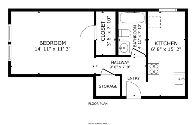 Studio, 1 bath, 373 sqft, $1,275, Unit 108