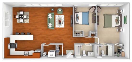 2 beds, 2 baths, 1,233 sqft, $2,351