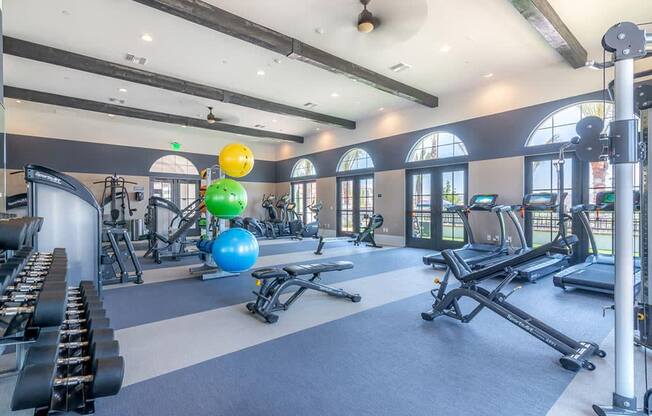 Gym at Montecito Apartments at Carlsbad, California