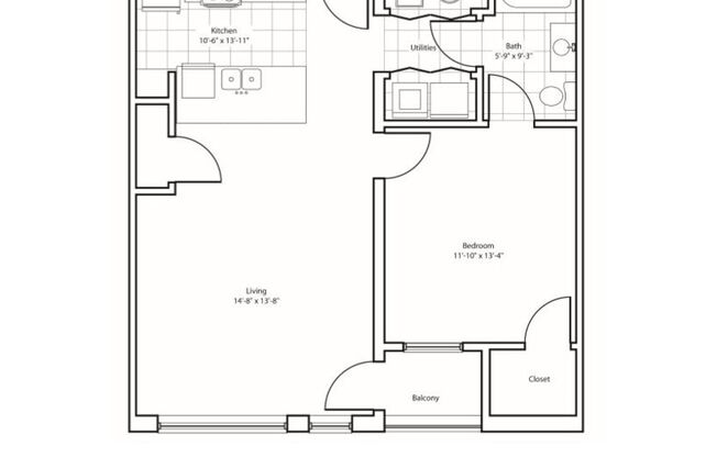 1 bed, 1 bath, 798 sqft, $1,349