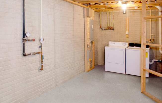 Basement with washer and dryer included