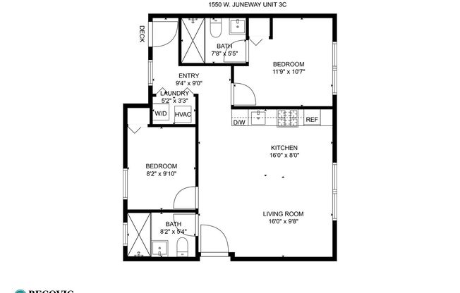 2 beds, 2 baths, 646 sqft, $2,200, Unit 1550-1C