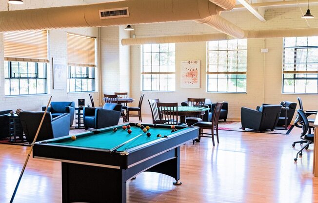 Pool Table & Community Seating