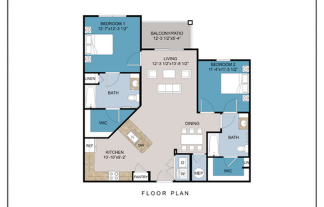 2 beds, 2 baths, 1,061 sqft, $1,619, Unit #306
