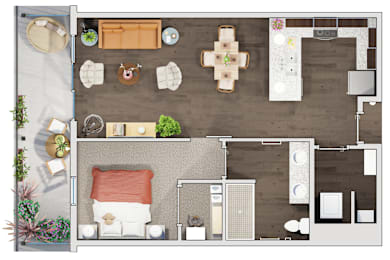 1 bed, 1 bath, 934 sqft, $1,573