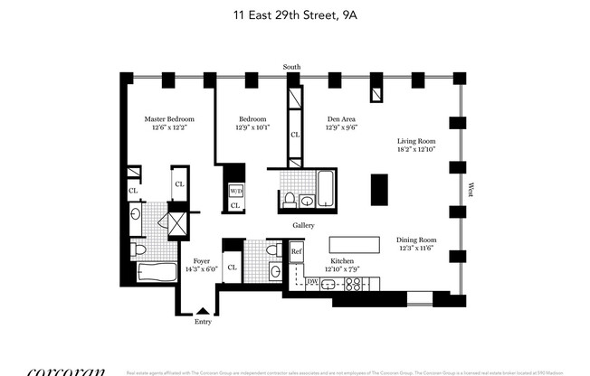 2 beds, 2.5 baths, 1,600 sqft, $12,000, Unit 9A