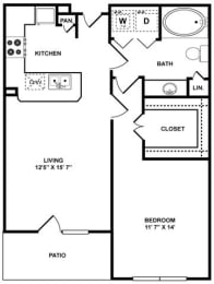 1 bed, 1 bath, 686 sqft, $1,602