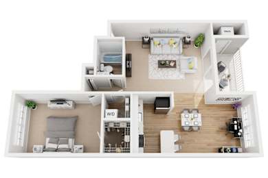 1 bed, 1 bath, 689 sqft, $1,595