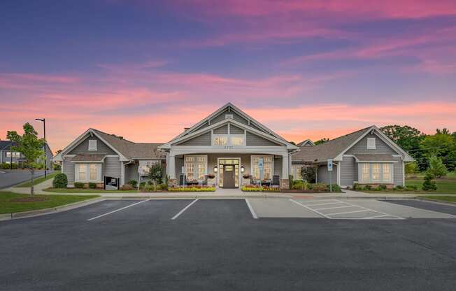 Clubhouse Evening at Avellan Springs Apartments, Morrisville