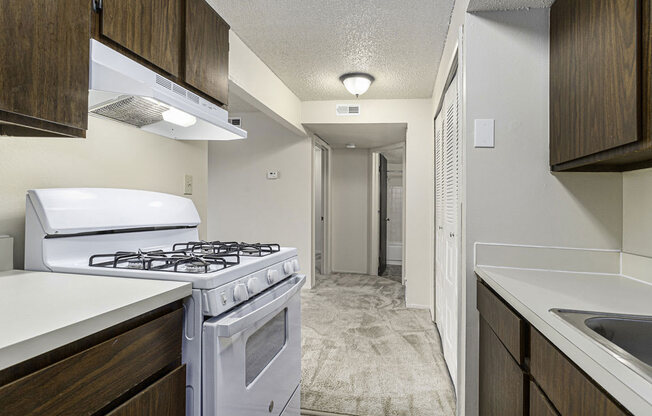 Kitchen with a Gas Range at West Wind Apartments, Fort Wayne, 46808