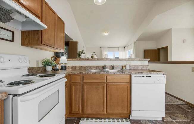 Kitchen with White Appliances