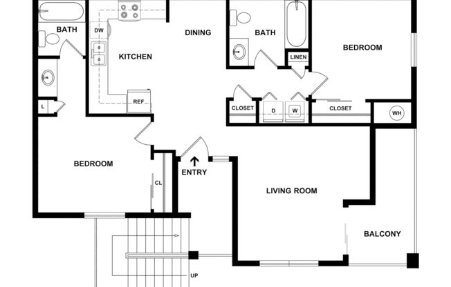 2 beds, 2 baths, 862 sqft, $1,899