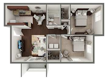 2 beds, 1 bath, 833 sqft, $1,350