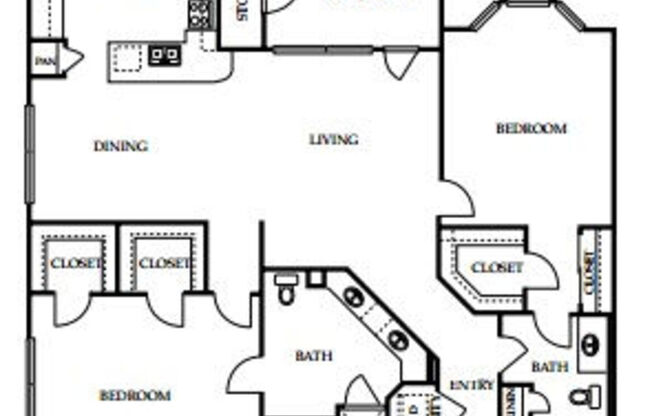 2 beds, 2 baths, 1,400 sqft, $1,984