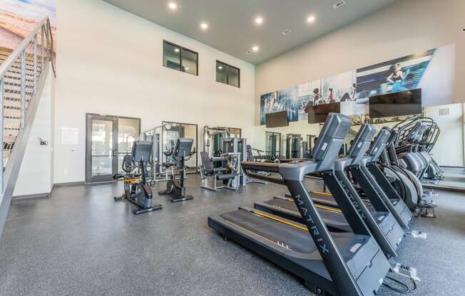 Fitness Center With Updated Equipment at Residences at 3000 Bardin Road, Grand Prairie, 75052