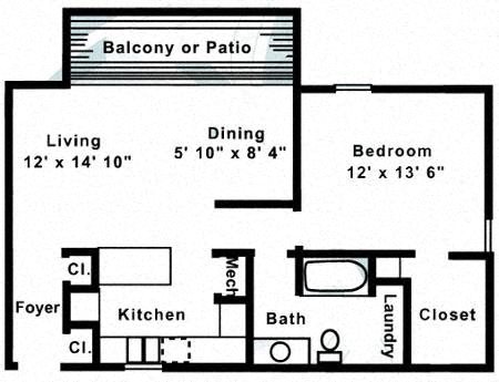 1 bed, 1 bath, 735 sqft, $1,098