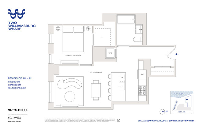 1 bed, 1 bath, $5,575, Unit 711