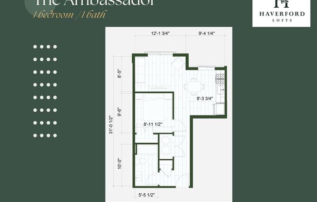 1 bed, 1 bath, 505 sqft, $1,500, Unit 3B