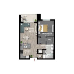 1 bed, 1 bath, 770 sqft, $1,321