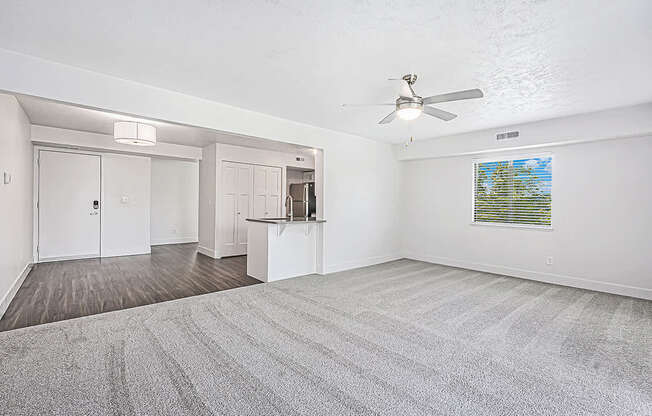 end living room leading to the kitchen at The Crossings Apartments, Michigan, 49508