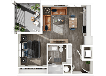 Studio, 1 bath, 555 sqft, $1,429