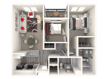 2 beds, 2 baths, 980 sqft, $3,552