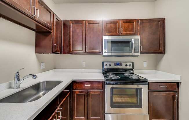 Fully-Equipped Kitchen With Stainless Steel Appliances at Pavona Apartments, San Jose, California