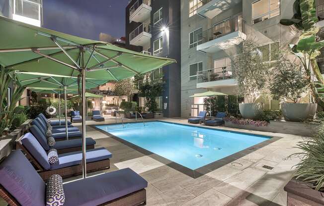 Spend the evening relaxing by the pool at Olympic by Windsor, 936 S. Olive St, CA