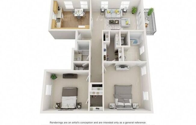 2 beds, 2 baths, 1,138 sqft, $1,595, Unit 13306