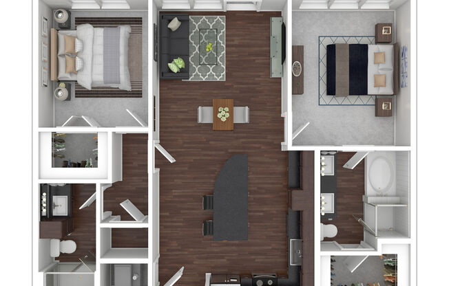 2 beds, 2 baths, 1,121 sqft, $2,050