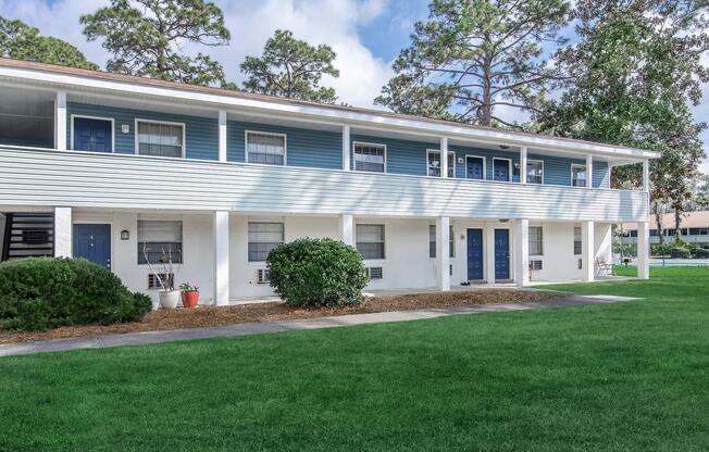 a large lawn in front of a house
