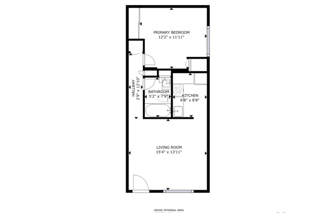 1 bed, 1 bath, 551 sqft, $1,625, Unit 101