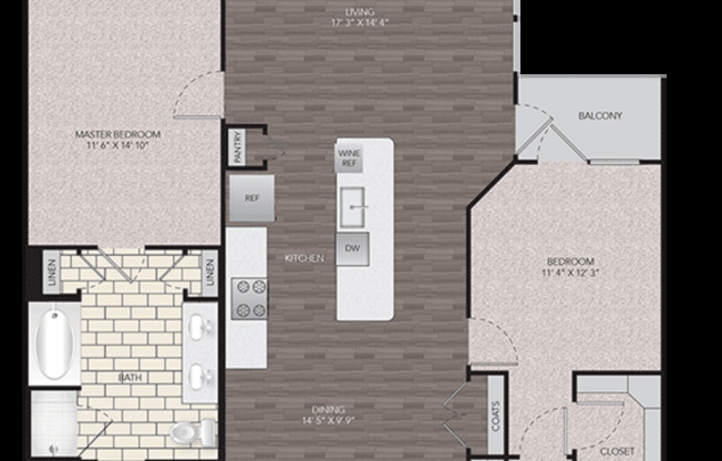 2 beds, 2 baths, 1,476 sqft, $2,554