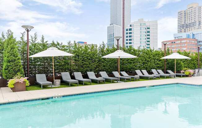 Pool area at 65 Bay Street, Jersey City, 07302