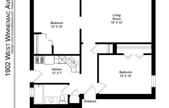2 beds, 1 bath, 871 sqft, $1,795, Unit 1902-2