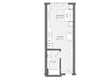 Studio, 1 bath, 371 sqft, $1,352