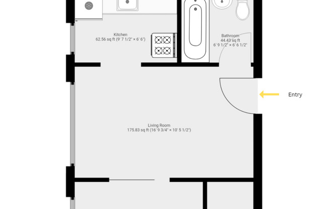 1 bed, 1 bath, 556 sqft, $1,395, Unit 203