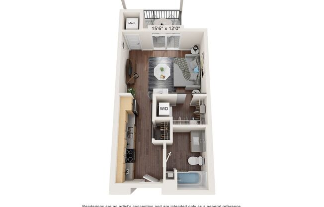 Studio, 1 bath, 466 sqft, $1,185, Unit 146