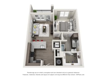 1 bed, 1 bath, 689 sqft, $1,532