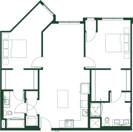 2 beds, 2 baths, 1,165 sqft, $2,172