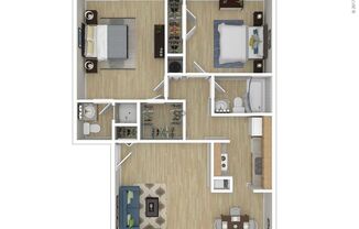 2 beds, 2 baths, 981 sqft, $961