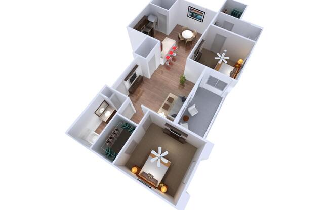 2 beds, 2 baths, 1,170 sqft, $1,995