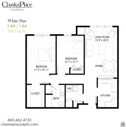 2 beds, 1 bath, 1,039 sqft, $1,890