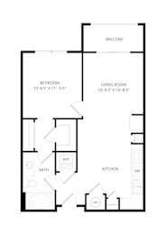 1 bed, 1 bath, 647 sqft, $1,320